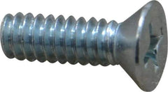 Value Collection - #10-24 UNC, 5/8" OAL Phillips Drive Machine Screw - Flat Head, Grade 2 Steel, Zinc-Plated Finish, Without Washer - Exact Tool & Supply