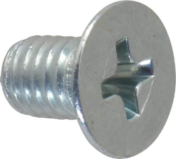 Value Collection - #10-32 UNF, 5/16" OAL Phillips Drive Machine Screw - Flat Head, Grade 2 Steel, Zinc-Plated Finish, Without Washer - Exact Tool & Supply