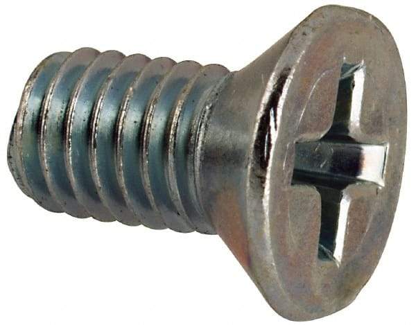 Value Collection - #10-32 UNF, 3/8" OAL Phillips Drive Machine Screw - Flat Head, Grade 2 Steel, Zinc-Plated Finish, Without Washer - Exact Tool & Supply