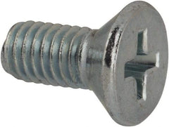 Value Collection - #10-32 UNF, 7/16" OAL Phillips Drive Machine Screw - Flat Head, Grade J82 Steel, Zinc-Plated Finish, Without Washer - Exact Tool & Supply