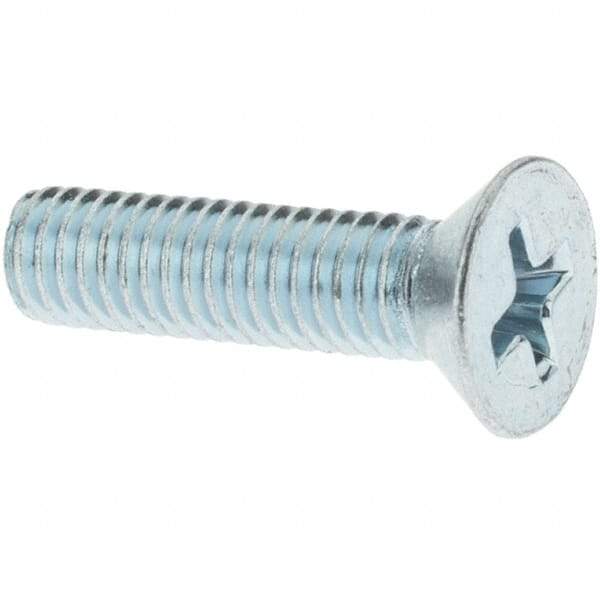 Value Collection - #10-32 UNF, 3/4" OAL Phillips Drive Machine Screw - Flat Head, Grade 2 Steel, Zinc-Plated Finish, Without Washer - Exact Tool & Supply