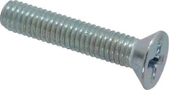 Value Collection - #10-32 UNF, 1" OAL Phillips Drive Machine Screw - Flat Head, Grade 2 Steel, Zinc-Plated Finish, Without Washer - Exact Tool & Supply