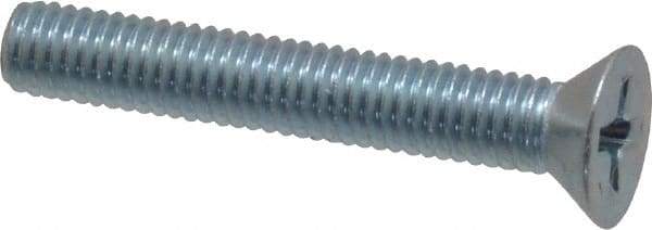 Value Collection - #10-32 UNF, 1-1/4" OAL Phillips Drive Machine Screw - Flat Head, Grade 2 Steel, Zinc-Plated Finish, Without Washer - Exact Tool & Supply