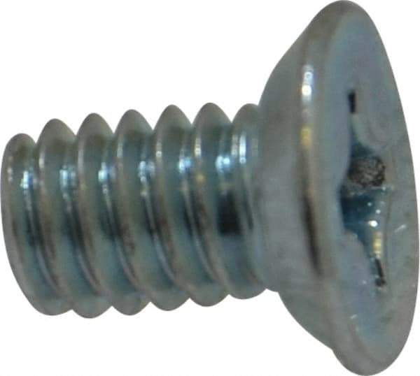 Value Collection - #12-24 UNC, 3/8" OAL Phillips Drive Machine Screw - Flat Head, Grade 2 Steel, Zinc-Plated Finish, Without Washer - Exact Tool & Supply