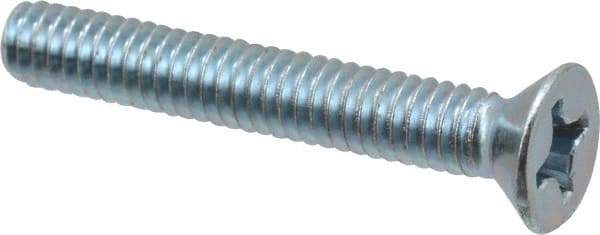 Value Collection - #12-24 UNC, 1-1/2" OAL Phillips Drive Machine Screw - Flat Head, Grade 2 Steel, Zinc-Plated Finish, Without Washer - Exact Tool & Supply