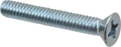 Value Collection - #12-24 UNC, 1-1/2" OAL Phillips Drive Machine Screw - Flat Head, Grade 2 Steel, Zinc-Plated Finish, Without Washer - Exact Tool & Supply