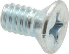 Value Collection - 1/4-20 UNC, 1/2" OAL Phillips Drive Machine Screw - Flat Head, Grade 2 Steel, Zinc-Plated Finish, Without Washer - Exact Tool & Supply