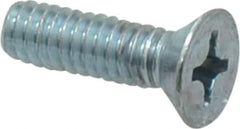 Value Collection - 1/4-20 UNC, 7/8" OAL Phillips Drive Machine Screw - Flat Head, Grade 2 Steel, Zinc-Plated Finish, Without Washer - Exact Tool & Supply
