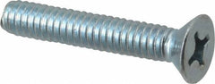Value Collection - 1/4-20 UNC, 1-1/2" OAL Phillips Drive Machine Screw - Flat Head, Grade 2 Steel, Zinc-Plated Finish, Without Washer - Exact Tool & Supply