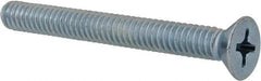 Value Collection - 1/4-20 UNC, 2-1/4" OAL Phillips Drive Machine Screw - Flat Head, Grade 2 Steel, Zinc-Plated Finish, Without Washer - Exact Tool & Supply
