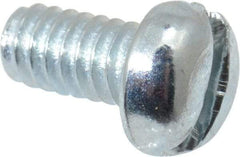 Value Collection - #5-40 UNC, 1/4" Length Under Head Slotted Drive Machine Screw - Round Head, Grade J82 Steel, Zinc-Plated Finish, Without Washer - Exact Tool & Supply
