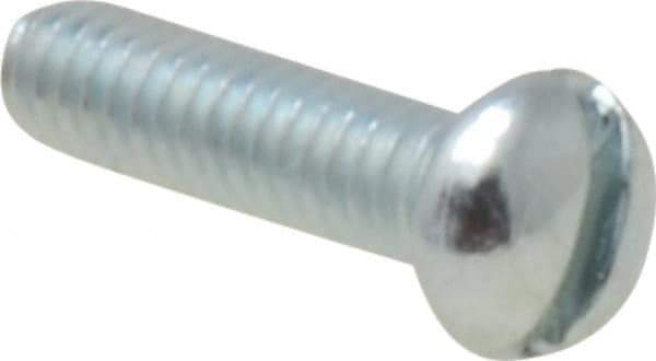 Value Collection - #5-40 UNC, 1/2" Length Under Head Slotted Drive Machine Screw - Round Head, Grade J82 Steel, Zinc-Plated Finish, Without Washer - Exact Tool & Supply