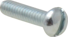 Value Collection - #5-40 UNC, 1/2" Length Under Head Slotted Drive Machine Screw - Round Head, Grade J82 Steel, Zinc-Plated Finish, Without Washer - Exact Tool & Supply