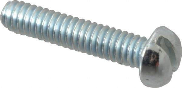 Value Collection - #5-40 UNC, 5/8" Length Under Head Slotted Drive Machine Screw - Round Head, Grade J82 Steel, Zinc-Plated Finish, Without Washer - Exact Tool & Supply