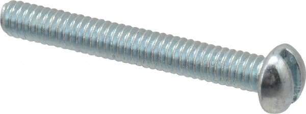 Value Collection - #5-40 UNC, 1" Length Under Head Slotted Drive Machine Screw - Round Head, Grade J82 Steel, Zinc-Plated Finish, Without Washer - Exact Tool & Supply