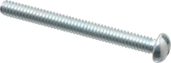 Value Collection - #5-40 UNC, 1-1/4" Length Under Head Slotted Drive Machine Screw - Round Head, Grade 2 Alloy Steel, Zinc-Plated Finish, Without Washer - Exact Tool & Supply