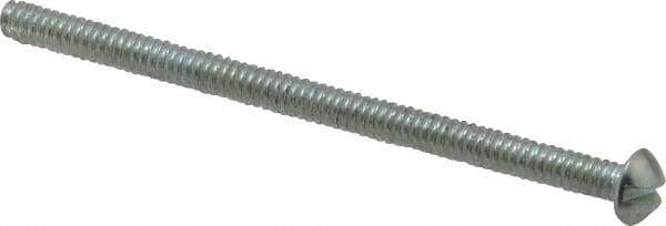 Value Collection - #6-32 UNC, 2-1/4" Length Under Head Slotted Drive Machine Screw - Round Head, Grade 2 Alloy Steel, Zinc-Plated Finish, Without Washer - Exact Tool & Supply