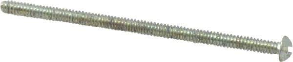 Value Collection - #6-32 UNC, 2-3/4" Length Under Head Slotted Drive Machine Screw - Round Head, Grade 2 Alloy Steel, Zinc-Plated Finish, Without Washer - Exact Tool & Supply