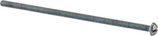Value Collection - #6-32 UNC, 3-1/2" Length Under Head Slotted Drive Machine Screw - Round Head, Grade 2 Alloy Steel, Zinc-Plated Finish, Without Washer - Exact Tool & Supply