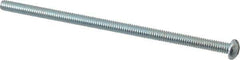 Value Collection - #8-32 UNC, 3-1/2" Length Under Head Slotted Drive Machine Screw - Round Head, Grade 2 Alloy Steel, Zinc-Plated Finish, Without Washer - Exact Tool & Supply