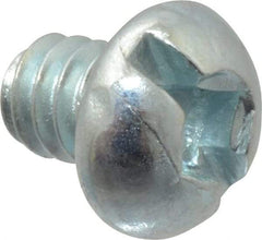 Value Collection - #10-24 UNC, 1/4" Length Under Head Slotted Drive Machine Screw - Round Head, Grade 2 Alloy Steel, Zinc-Plated Finish, Without Washer - Exact Tool & Supply