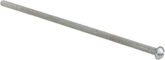 Value Collection - #10-32 UNF, 6" Length Under Head Slotted Drive Machine Screw - Round Head, Grade J82 Steel, Zinc-Plated Finish, Without Washer - Exact Tool & Supply
