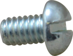 Value Collection - #12-24 UNC, 3/8" Length Under Head Slotted Drive Machine Screw - Round Head, Grade J82 Steel, Zinc-Plated Finish, Without Washer - Exact Tool & Supply
