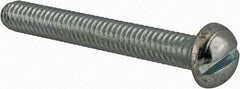 Value Collection - #12-24 UNC, 1-3/4" Length Under Head Slotted Drive Machine Screw - Round Head, Grade J82 Steel, Zinc-Plated Finish, Without Washer - Exact Tool & Supply