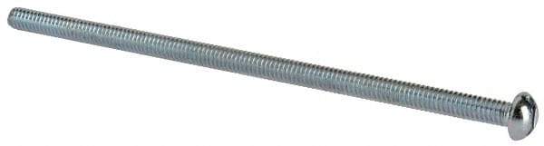 Value Collection - 1/4-20 UNC, 6" Length Under Head Slotted Drive Machine Screw - Round Head, Grade 2 Alloy Steel, Zinc-Plated Finish, Without Washer - Exact Tool & Supply