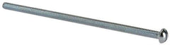 Value Collection - 1/4-20 UNC, 6" Length Under Head Slotted Drive Machine Screw - Round Head, Grade 2 Alloy Steel, Zinc-Plated Finish, Without Washer - Exact Tool & Supply