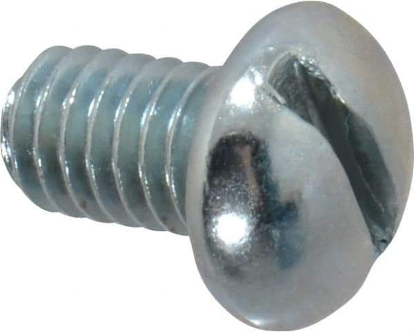 Value Collection - 5/16-18 UNC, 1/2" Length Under Head Slotted Drive Machine Screw - Round Head, Grade 2 Alloy Steel, Zinc-Plated Finish, Without Washer - Exact Tool & Supply