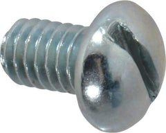Value Collection - 5/16-18 UNC, 1/2" Length Under Head Slotted Drive Machine Screw - Round Head, Grade 2 Alloy Steel, Zinc-Plated Finish, Without Washer - Exact Tool & Supply