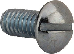 Value Collection - 5/16-18 UNC, 5/8" Length Under Head Slotted Drive Machine Screw - Round Head, Grade 2 Alloy Steel, Zinc-Plated Finish, Without Washer - Exact Tool & Supply