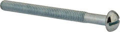 Value Collection - 5/16-18 UNC, 3-3/4" Length Under Head Slotted Drive Machine Screw - Round Head, Grade J82 Steel, Zinc-Plated Finish, Without Washer - Exact Tool & Supply