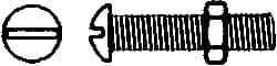 Value Collection - #10-24 UNC, 1/2" Length Under Head Slotted Drive Machine Screw - Round Head, Grade 2 Steel, Zinc-Plated Finish, Without Washer - Exact Tool & Supply