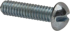 Value Collection - #8-32 UNC, 5/8" Length Under Head Slotted Drive Machine Screw - Round Head, Grade J82 Steel, Zinc-Plated Finish, Without Washer - Exact Tool & Supply