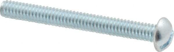 Value Collection - #8-32 UNC, 1-1/2" Length Under Head Slotted Drive Machine Screw - Round Head, Grade 2 Steel, Zinc-Plated Finish, Without Washer - Exact Tool & Supply