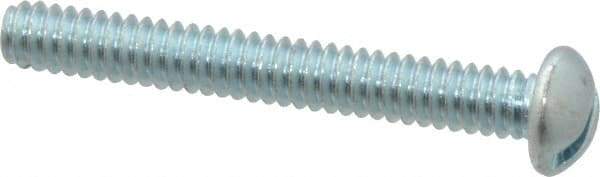 Value Collection - #10-24 UNC, 1-1/2" Length Under Head Slotted Drive Machine Screw - Round Head, Grade 2 Steel, Zinc-Plated Finish, Without Washer - Exact Tool & Supply