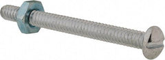 Value Collection - #10-24 UNC, 2" Length Under Head Slotted Drive Machine Screw - Round Head, Grade 2 Steel, Zinc-Plated Finish, Without Washer - Exact Tool & Supply