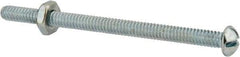 Value Collection - #10-24 UNC, 3" Length Under Head Slotted Drive Machine Screw - Round Head, Grade 2 Steel, Zinc-Plated Finish, Without Washer - Exact Tool & Supply