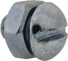 Value Collection - 1/4-20 UNC, 3/8" Length Under Head Slotted Drive Machine Screw - Round Head, Grade 2 Steel, Zinc-Plated Finish, Without Washer - Exact Tool & Supply