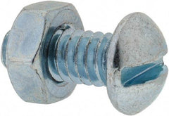 Value Collection - 1/4-20 UNC, 5/8" Length Under Head Slotted Drive Machine Screw - Round Head, Grade 2 Steel, Zinc-Plated Finish, Without Washer - Exact Tool & Supply