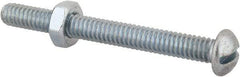 Value Collection - 1/4-20 UNC, 2-1/2" Length Under Head Slotted Drive Machine Screw - Round Head, Grade 2 Steel, Zinc-Plated Finish, Without Washer - Exact Tool & Supply