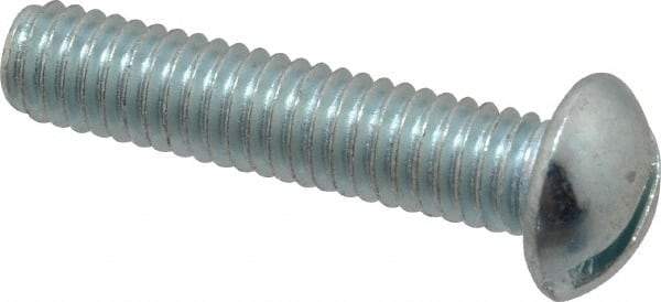 Value Collection - 5/16-18 UNC, 1-1/2" Length Under Head Slotted Drive Machine Screw - Round Head, Grade 2 Steel, Zinc-Plated Finish, Without Washer - Exact Tool & Supply