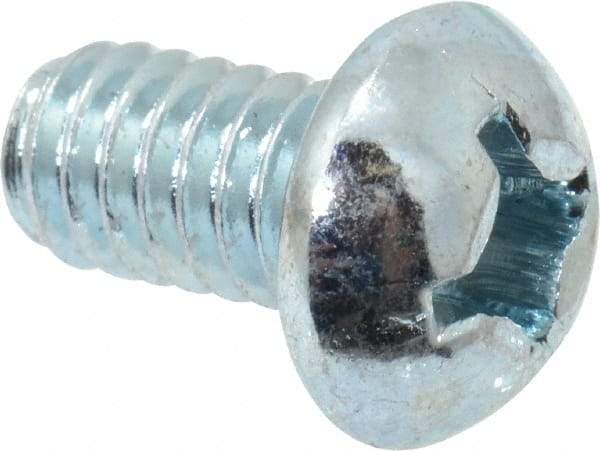 Value Collection - #12-24 UNC, 3/8" Length Under Head Phillips Drive Machine Screw - Round Head, Grade J82 Steel, Zinc-Plated Finish, Without Washer - Exact Tool & Supply