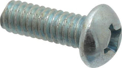 Value Collection - #12-24 UNC, 5/8" Length Under Head Phillips Drive Machine Screw - Round Head, Grade J82 Steel, Zinc-Plated Finish, Without Washer - Exact Tool & Supply