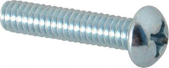 Value Collection - #12-24 UNC, 1" Length Under Head Phillips Drive Machine Screw - Round Head, Grade J82 Steel, Zinc-Plated Finish, Without Washer - Exact Tool & Supply