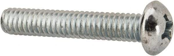 Value Collection - #12-24 UNC, 1-1/4" Length Under Head Phillips Drive Machine Screw - Round Head, Grade J82 Steel, Zinc-Plated Finish, Without Washer - Exact Tool & Supply