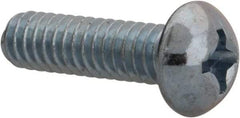 Value Collection - 1/4-20 UNC, 7/8" Length Under Head Phillips Drive Machine Screw - Round Head, Grade 2 Steel, Zinc-Plated Finish, Without Washer - Exact Tool & Supply