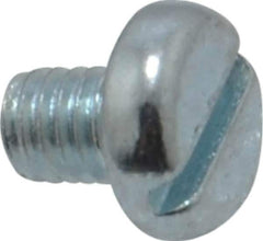 Value Collection - M3x0.50, 4mm Length Under Head Slotted Drive Machine Screw - Pan Head, Grade 4.8 Steel, Zinc-Plated Finish, Without Washer - Exact Tool & Supply